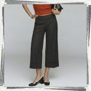 Vintage 94' Black Trouser Style Culottes w/ Cuff (0) by Ann Taylor